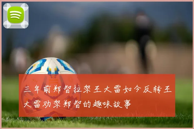 三年前郑智拉架王大雷如今反转王大雷劝架郑智的趣味故事